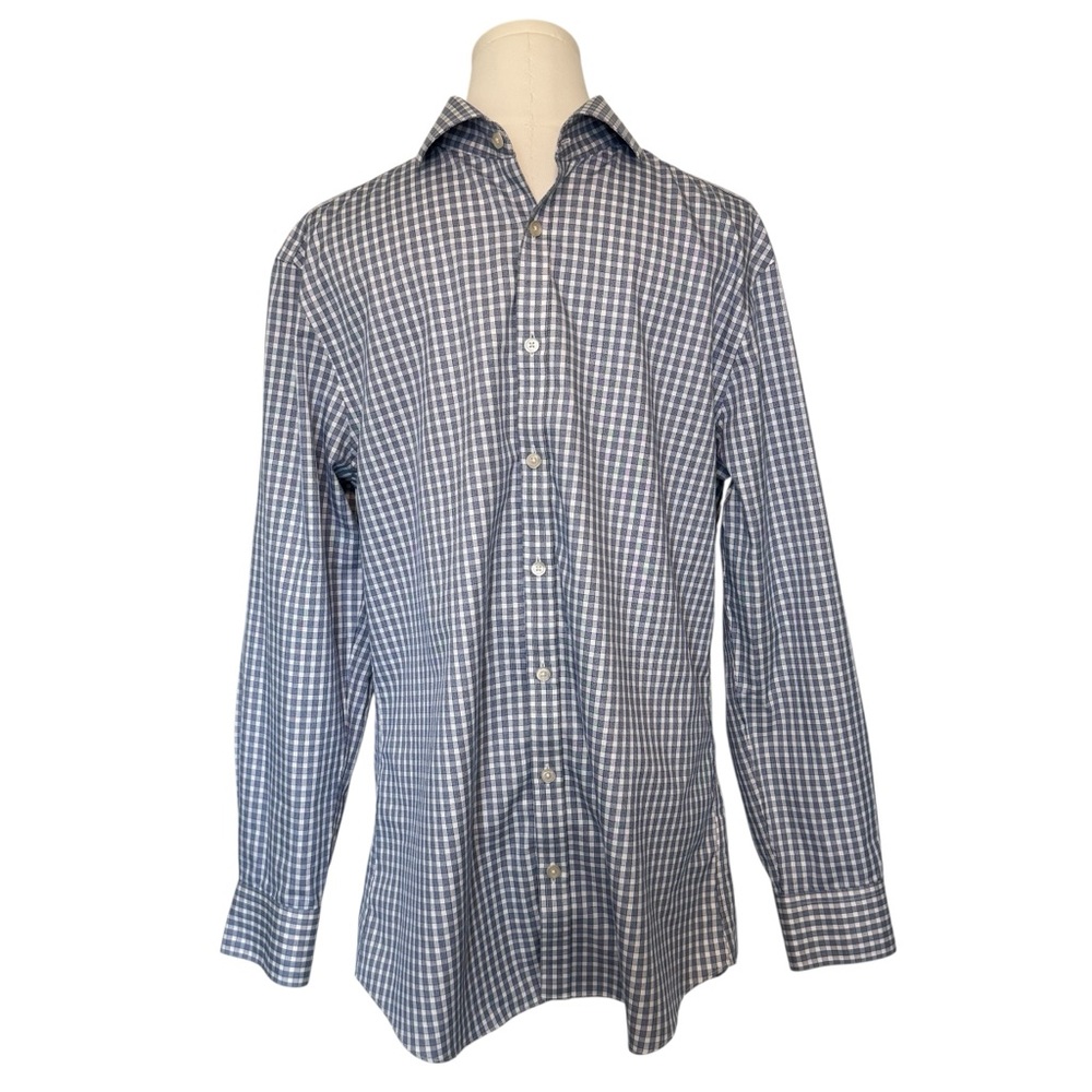 Charles Tyrwhitt Extra Slim Fit Non-Iron Dress Shirt Blue Check 16/33
